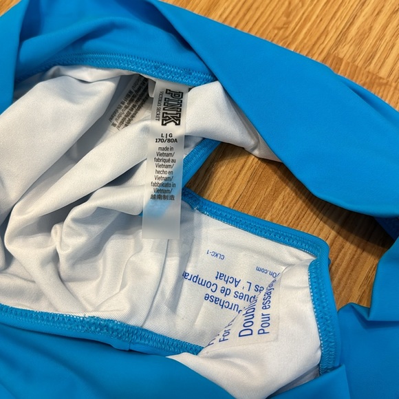 NWT ✨ Aqua Blue 2 piece swimwear set from PINK - Top size M / bottoms size L - Picture 9 of 11